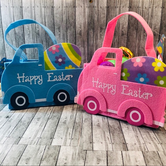 Easter Truck Shaped Felt Baskets with Handles - Picture 5 of 5